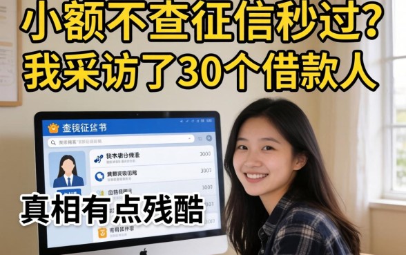 贷款小额不查征信秒过？我采访了30个借款人，真相有点残酷