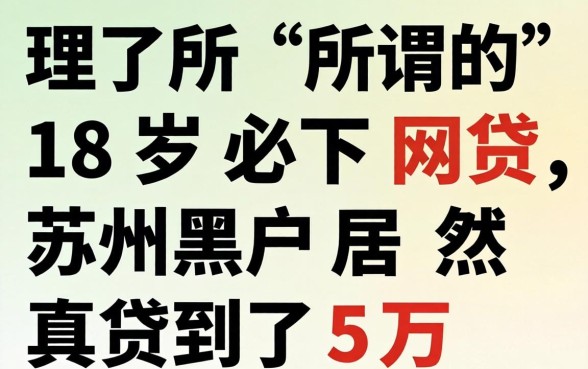 我试了所谓的18岁必下网贷,苏州黑户居然真贷到了5万