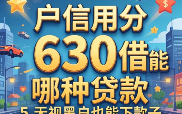 黑户信用分630能借哪种贷款，整合5个无视黑户也能下款的口子