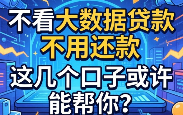 揭秘不看大数据贷款不用还款，这几个口子或许能帮你