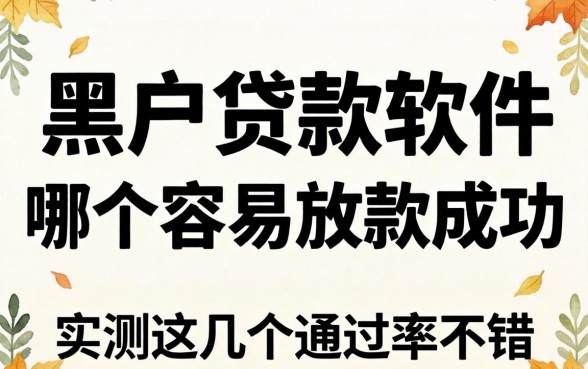 黑户贷款软件哪个容易放款成功?实测这几个通过率不错