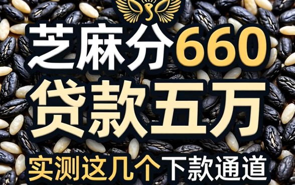 芝麻分660贷款五万：实测这几个下款通道