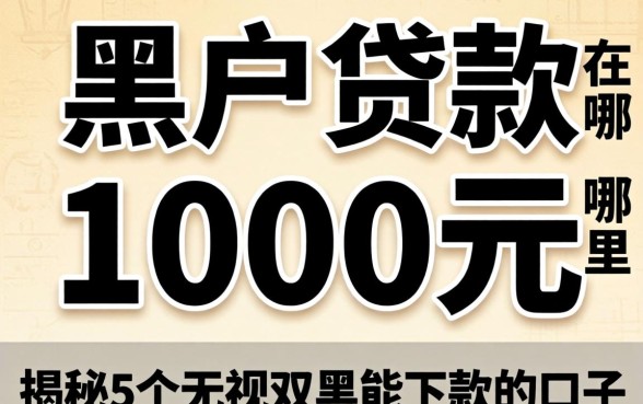 黑户贷款1000元在哪，揭秘5个无视双黑能下款的口子