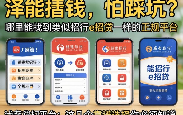 急需用钱却怕踩坑？哪里能找到类似招行e招贷一样的正规平台？这几个靠谱选择你必须知道