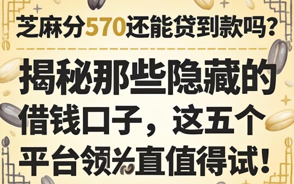 芝麻分570还能贷到款吗？揭秘那些隐藏的借钱口子，这五个平台值得试！