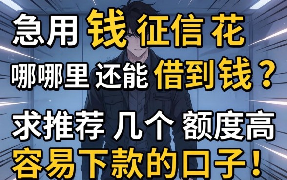 急用钱征信花哪里还能借到钱？求推荐几个额度高容易下款的口子！