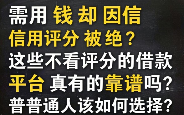 急需用钱却因信用评分被拒?这些不看评分的借款平台真的靠谱吗?普通人该如何选择?