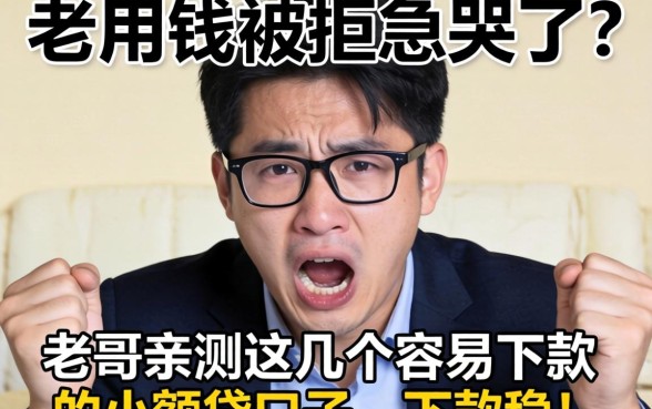 急用钱被拒急哭了？老哥亲测这几个容易下款的小额贷口子，下款稳！