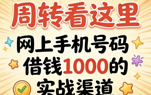 急需周转看这里：网上手机号码借钱1000的实战渠道