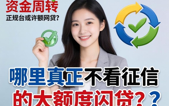 急需资金周转？哪里有真正不看征信的大额度网贷？这几个正规平台或许能救急