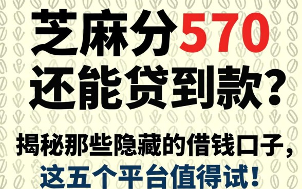 芝麻分570还能贷到款吗？揭秘那些隐藏的借钱口子，这五个平台值得试！