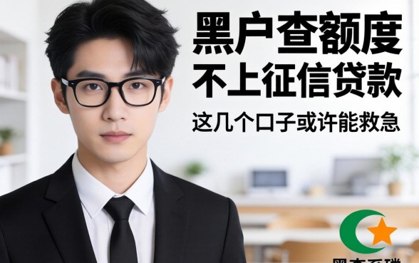 揭秘黑户查额度不上征信的贷款,这几个口子或许能救急