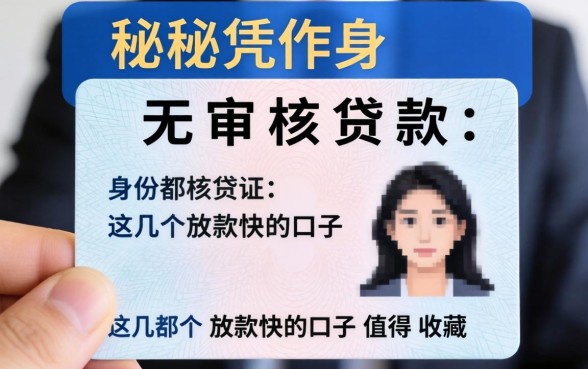 揭秘凭身份证无审核贷款:这几个放款快的口子值得收藏