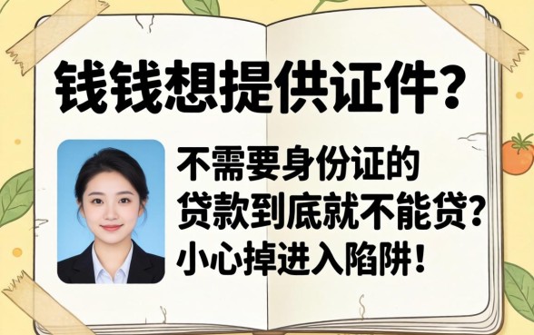 急需用钱却不想提供证件？不需要身份证的贷款到底能不能贷？小心掉进陷阱！