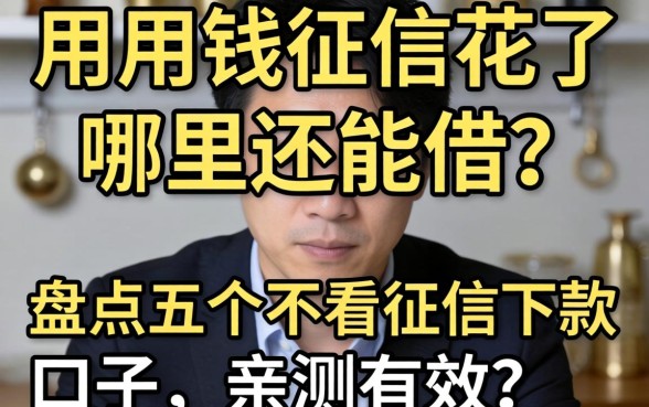 急用钱征信花了哪里还能借？盘点五个不看征信下款的口子，亲测有效！