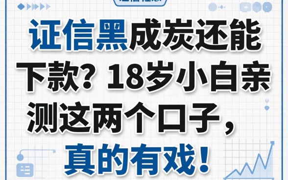 征信黑成炭还能下款？18岁小白亲测这几个口子，真的有戏！