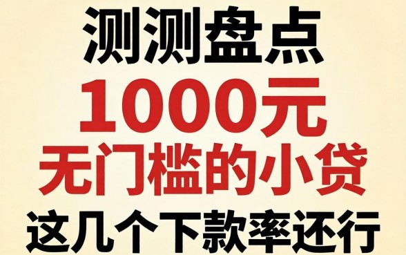 实测盘点：1000元无门槛的小贷，这几个下款率还行