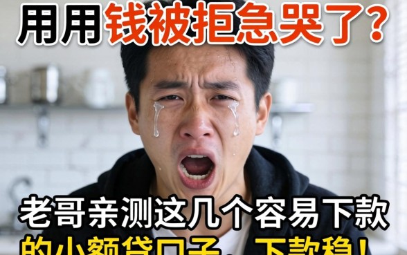 急用钱被拒急哭了？老哥亲测这几个容易下款的小额贷口子，下款稳！