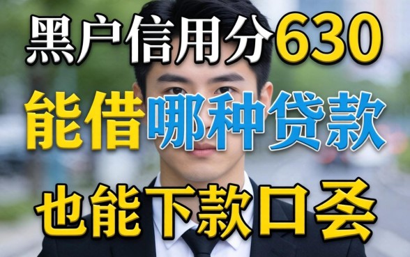 黑户信用分630能借哪种贷款，整合5个无视黑户也能下款的口子