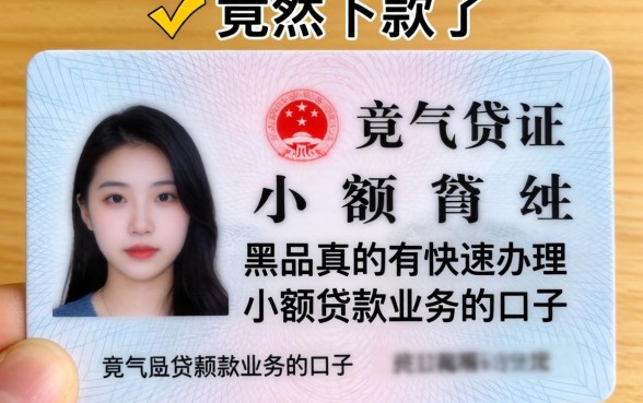 我用一张临时身份证竟然下款了,黑户真的有快速办理小额贷款业务的口子吗