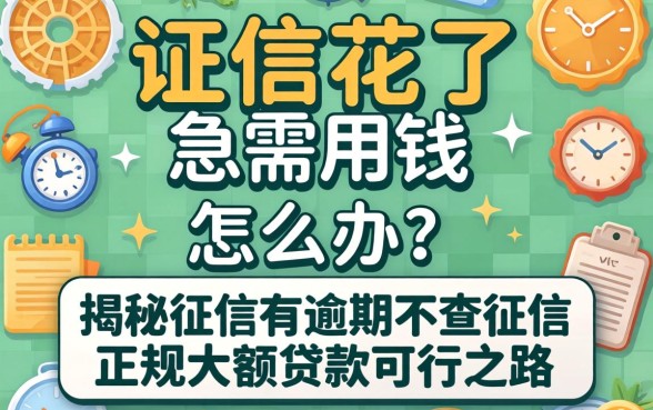 征信花了急需用钱怎么办？揭秘征信有逾期不查征信正规大额贷款的可行之路