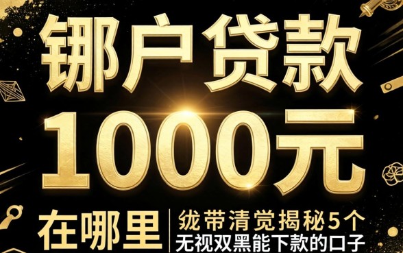 黑户贷款1000元在哪，揭秘5个无视双黑能下款的口子