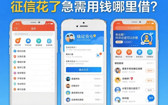 征信花了急需用钱哪里借？有逾期哪个网贷还可以办理？盘点五个易通过的平台
