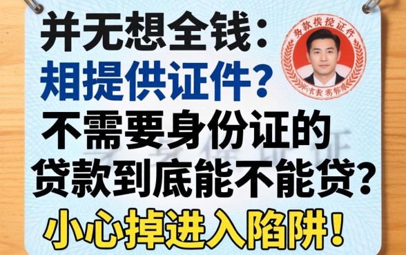 急需用钱却不想提供证件？不需要身份证的贷款到底能不能贷？小心掉进陷阱！