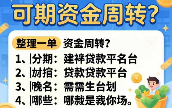 急需资金周转？可分期的贷款平台有哪些我整理了一份名单