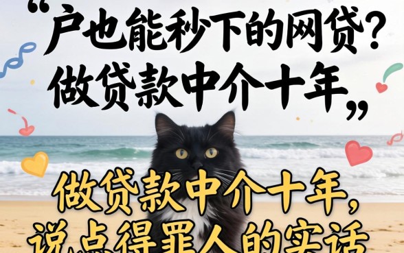 黑户也能秒下的网贷？做贷款中介十年，说点得罪人的实话
