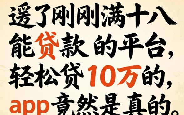 我试了刚满十八能贷款的平台,轻松贷10万的app竟然是真的