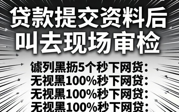 网上贷款提交资料后叫去现场审核-，胪列5个无视黑白100%秒下网贷