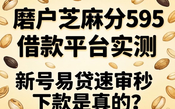 黑户芝麻分595借款平台实测，新号易贷速审秒下款是真的吗