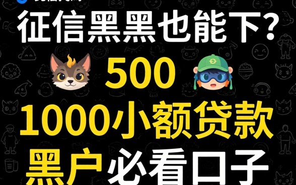 无视征信黑户也能下？500 1000小额贷款黑户必看口子