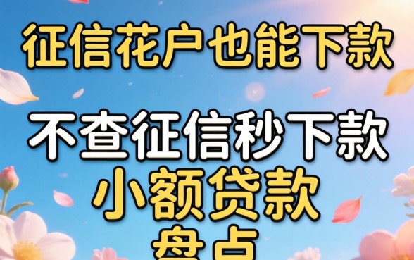 无视征信花户也能下款，不查征信秒下款小额贷款盘点