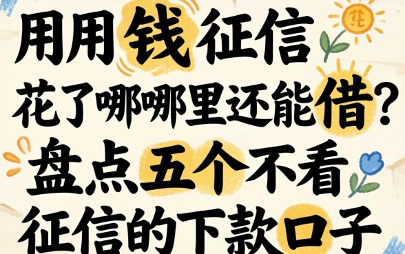 急用钱征信花了哪里还能借？盘点五个不看征信的下款口子