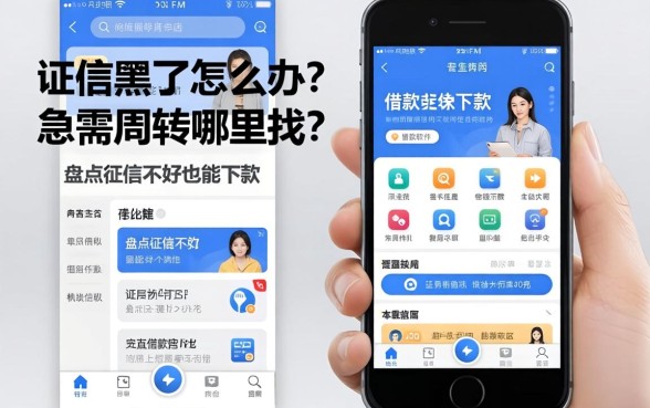 征信黑了怎么办?急需周转哪里找?盘点征信不好也能下款的手机借款软件