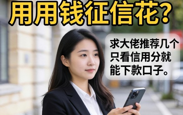 急用钱征信花？求大佬推荐几个只看信用分就能下款的口子！