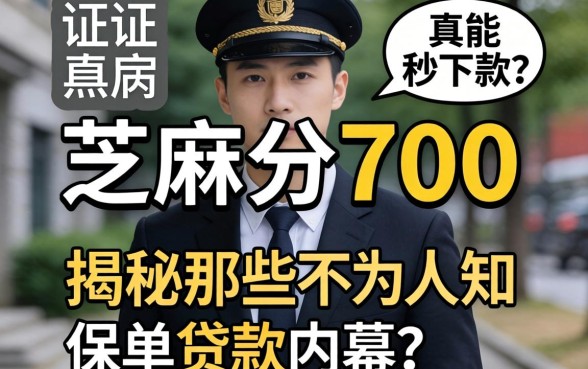 征信黑户且芝麻分700真能秒下款？揭秘那些不为人知的保单贷款内幕