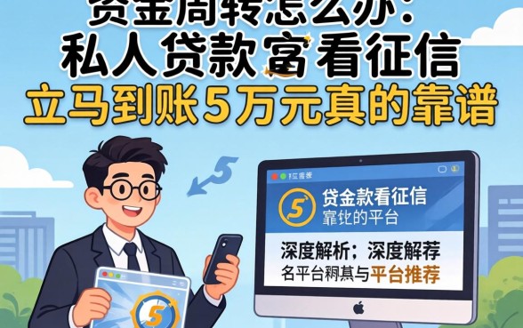急需资金周转怎么办？私人贷款不看征信立马到账五万元真的靠谱吗？深度解析与平台推荐