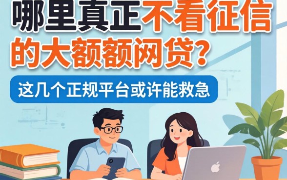 急需资金周转？哪里有真正不看征信的大额度网贷？这几个正规平台或许能救急
