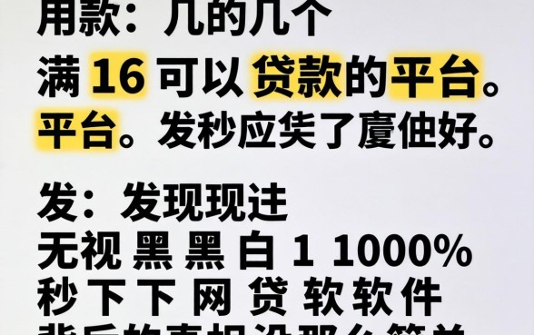 我试了几个满16可以贷款的平台,发现无视黑白100%秒下网贷软件背后的真相没那么简单