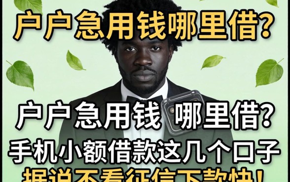 黑户急用钱哪里借?手机小额借款这几个口子据说不看征信下款快!