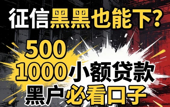 无视征信黑户也能下？500 1000小额贷款黑户必看口子