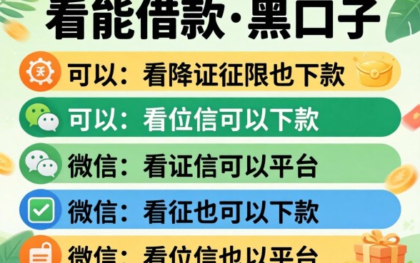 微信上能借款的黑口子，条列5个可以不看征信就能下款的平台